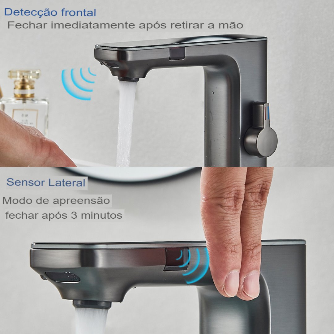 Torneira Automática de Banheiro - Design Contemporâneo com Sensor Banheiro001 Vitrine das Torneiras