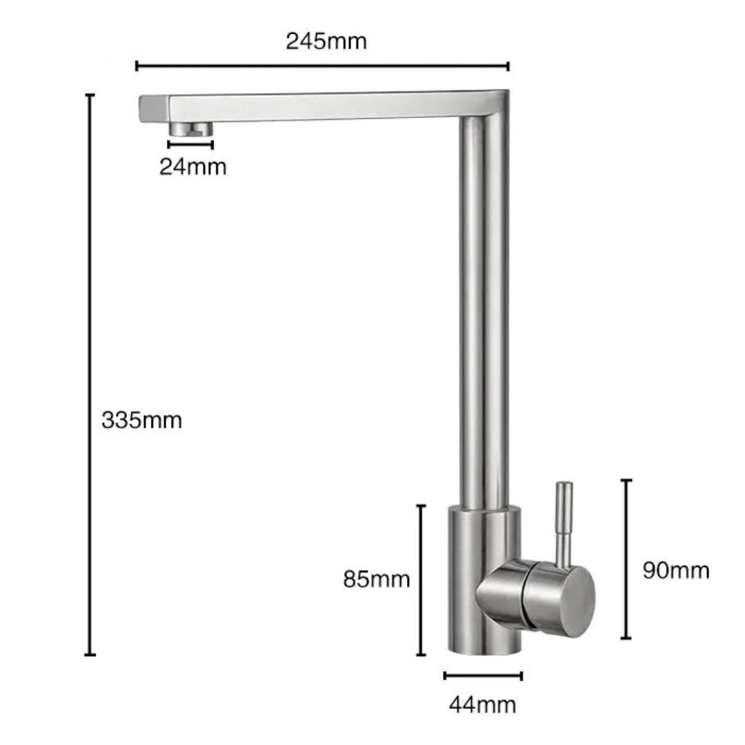 Torneira Cozinha Inox Rotação 360° Cozinha e Área Gourmet045 Vitrine das Torneiras