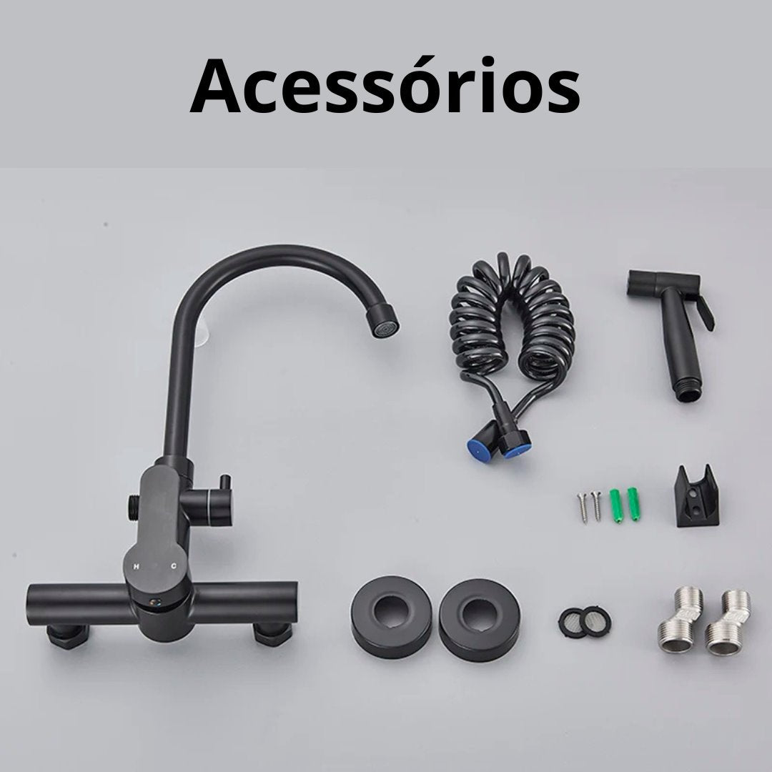 Torneira Cozinha Misturador 360° Bica Dupla Cozinha e Área Gourmet031 Vitrine das Torneiras
