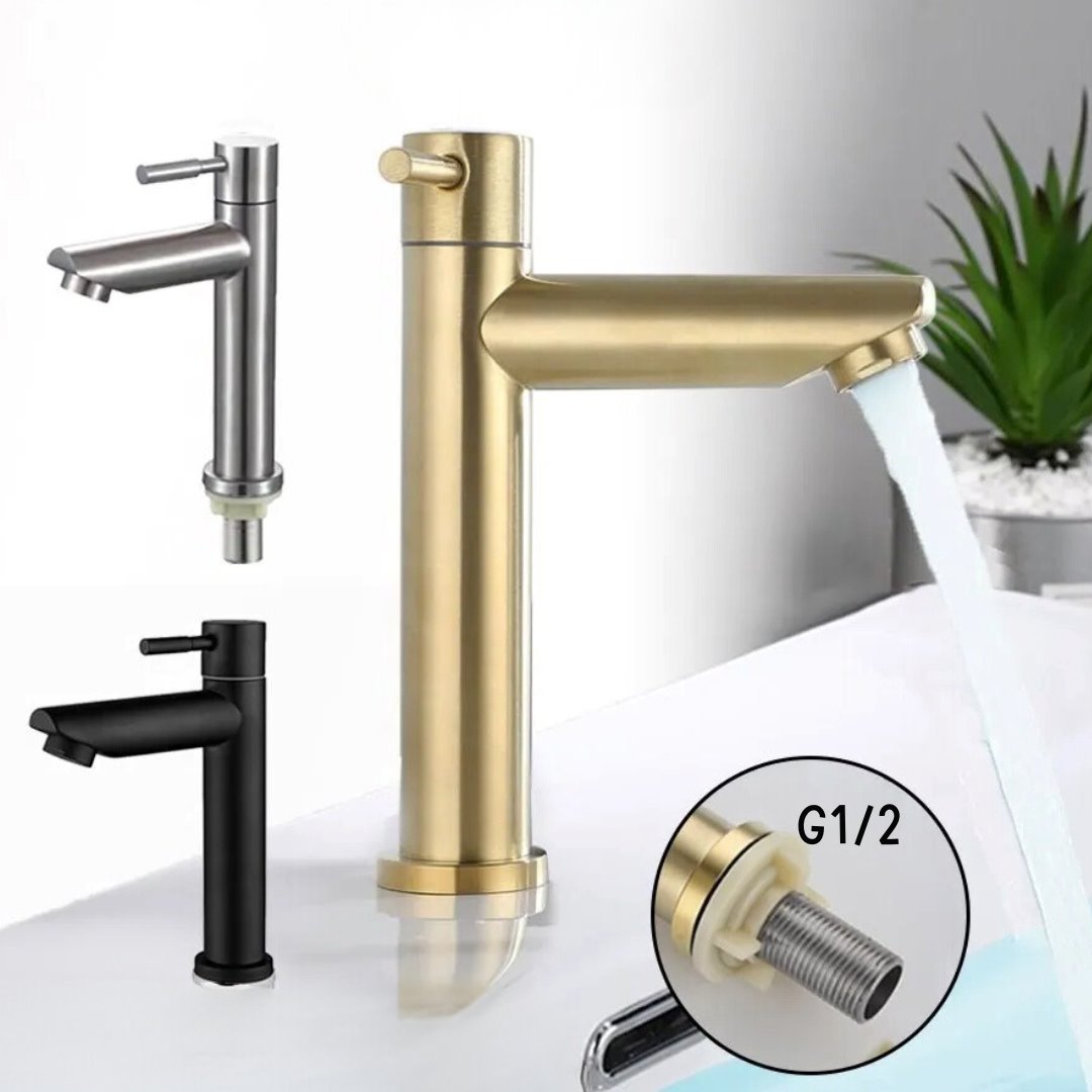 Torneira de Aço Inoxidável Baokemo - Controle Único de Água Fria para Banheiro Banheiro020 Vitrine das Torneiras