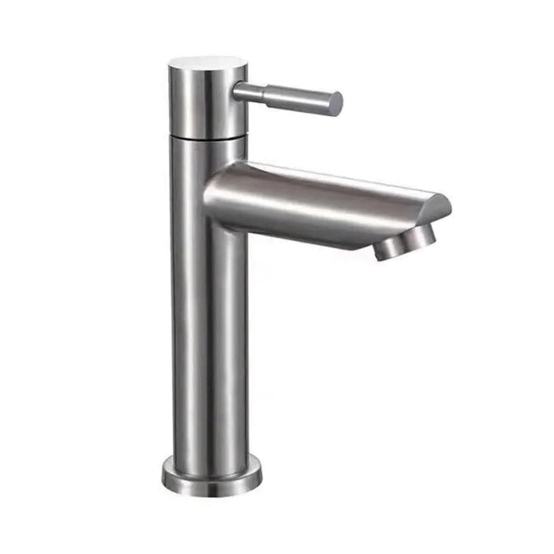 Torneira de Aço Inoxidável Baokemo - Controle Único de Água Fria para Banheiro Banheiro020 Vitrine das Torneiras Cinza Escovado