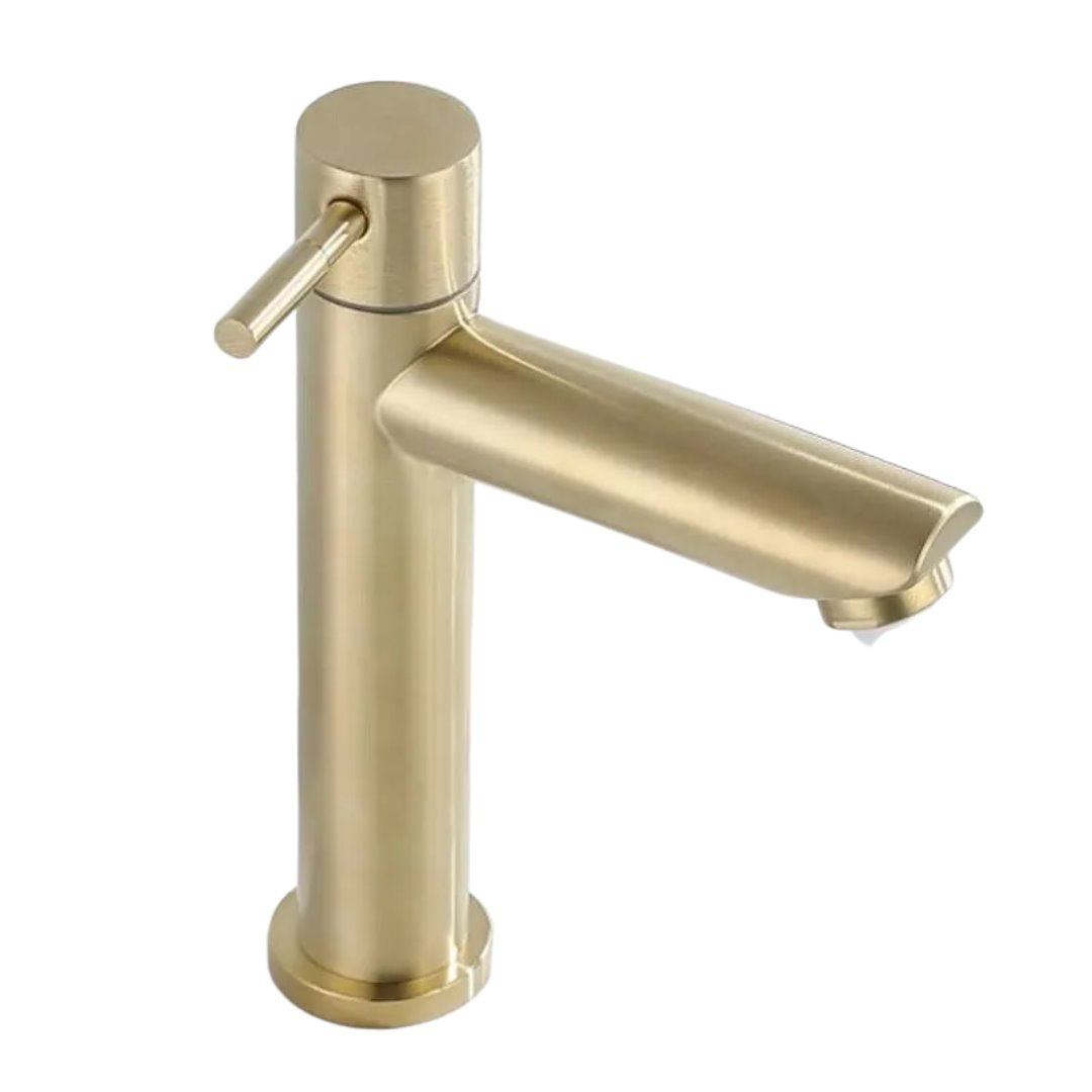 Torneira de Aço Inoxidável Baokemo - Controle Único de Água Fria para Banheiro Banheiro020 Vitrine das Torneiras Dourado