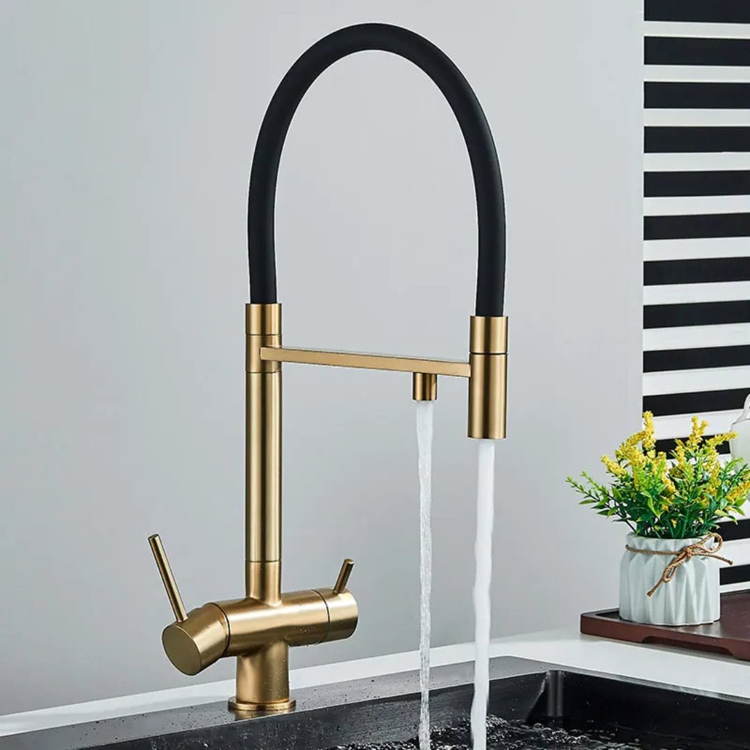 Torneira de Alta Qualidade com Filtro de Água Pura Cozinha014 Vitrine das Torneiras Dourado