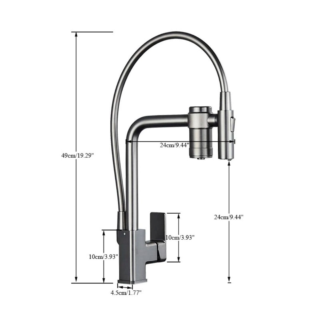 Torneira de Cozinha Filtrada - Misturador de Água Quente e Fria - Bico de Água Pura - 2 Modelos - Montagem em Deck - Punho Único Cozinha e Área Gourmet032 Vitrine das Torneiras