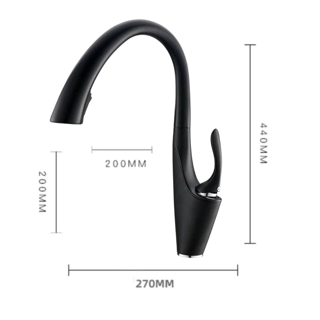Torneira de Cozinha Monocomando com Jato Retrátil Preta Cozinha e Área Gourmet052 Vitrine das Torneiras
