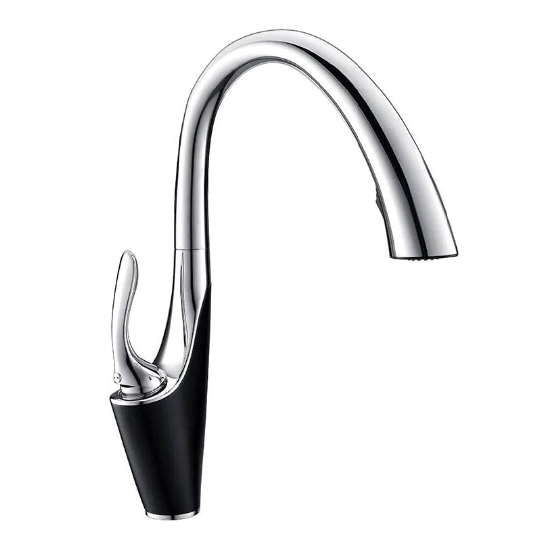 Torneira de Cozinha Monocomando com Jato Retrátil Preto com Cromado Cozinha e Área Gourmet052 Vitrine das Torneiras