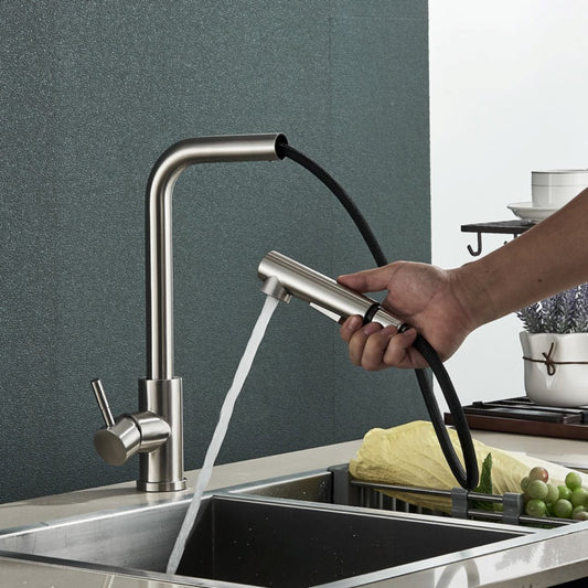 Torneira de Cozinha Retrátil com Bico Giratório de 360° Cozinha002 Vitrine das Torneiras