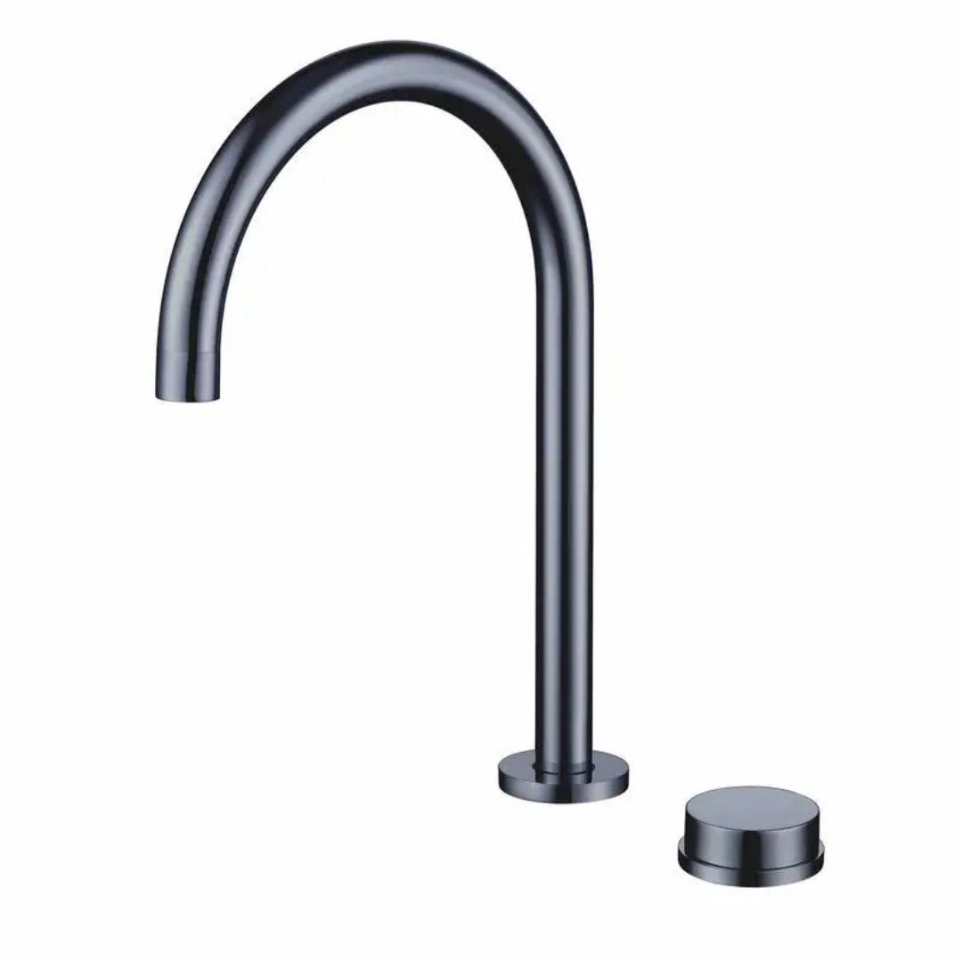 Torneira de Lavabo com Misturador Quente e Frio Montada em Deck Banheiros e Lavabos179 Vitrine das Torneiras Cinza Escuro