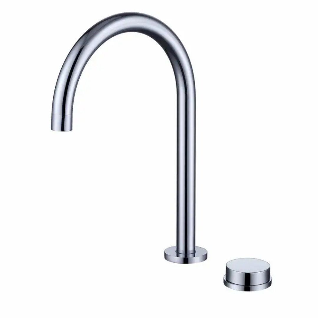 Torneira de Lavabo com Misturador Quente e Frio Montada em Deck Banheiros e Lavabos179 Vitrine das Torneiras Prata
