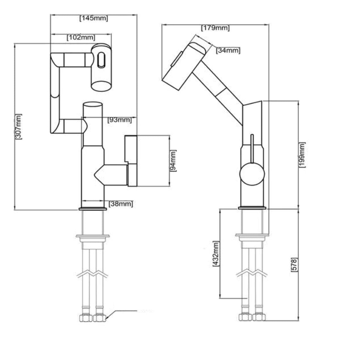Torneira de Lavatório com LED Display Multifuncional e Rotação 360 - Branca Banheiros e Lavabos085 Vitrine das Torneiras