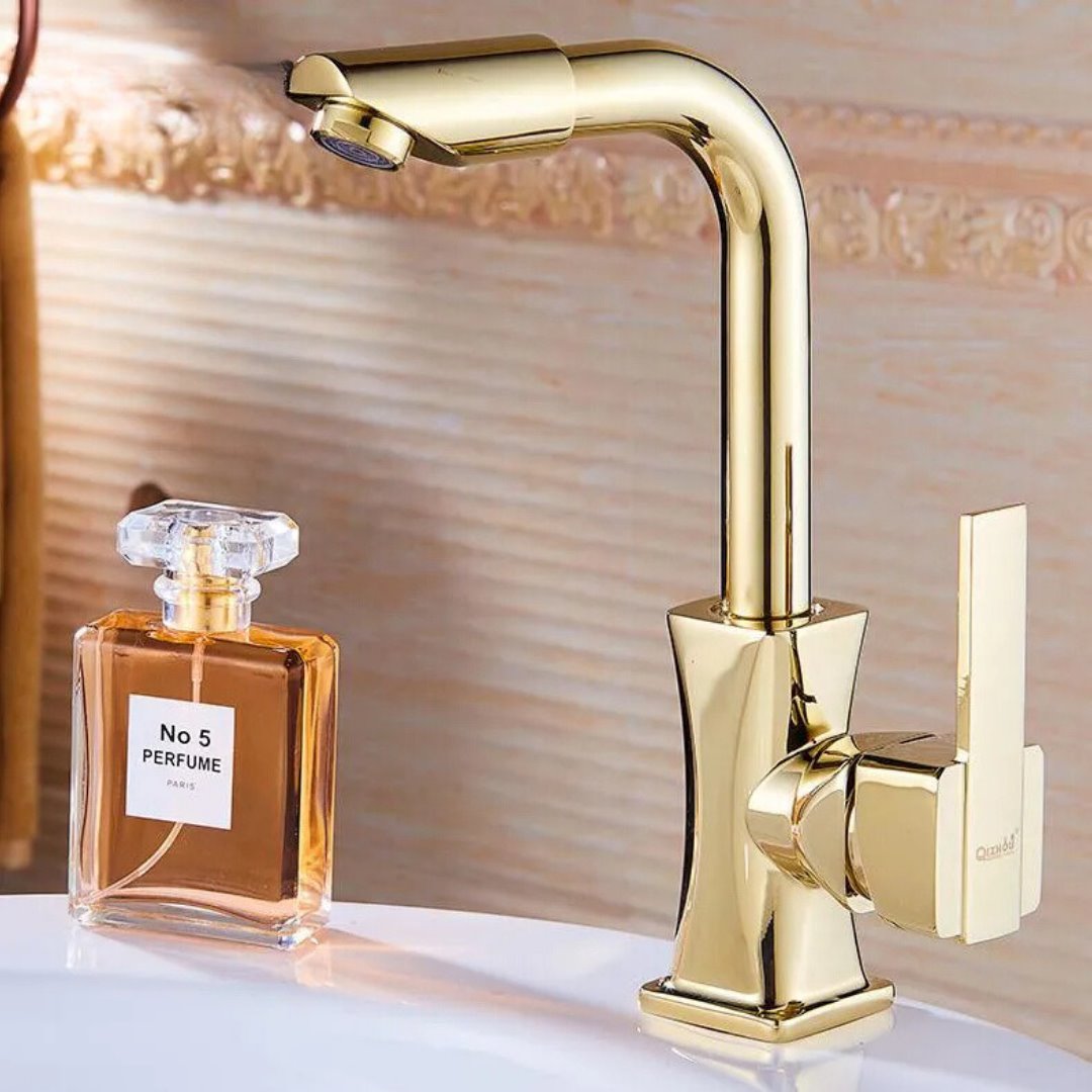 Torneira de Luxo Para Banheiro Quente e Fria com Unipunho Dourado Banheiros e Lavabos111 Vitrine das Torneiras