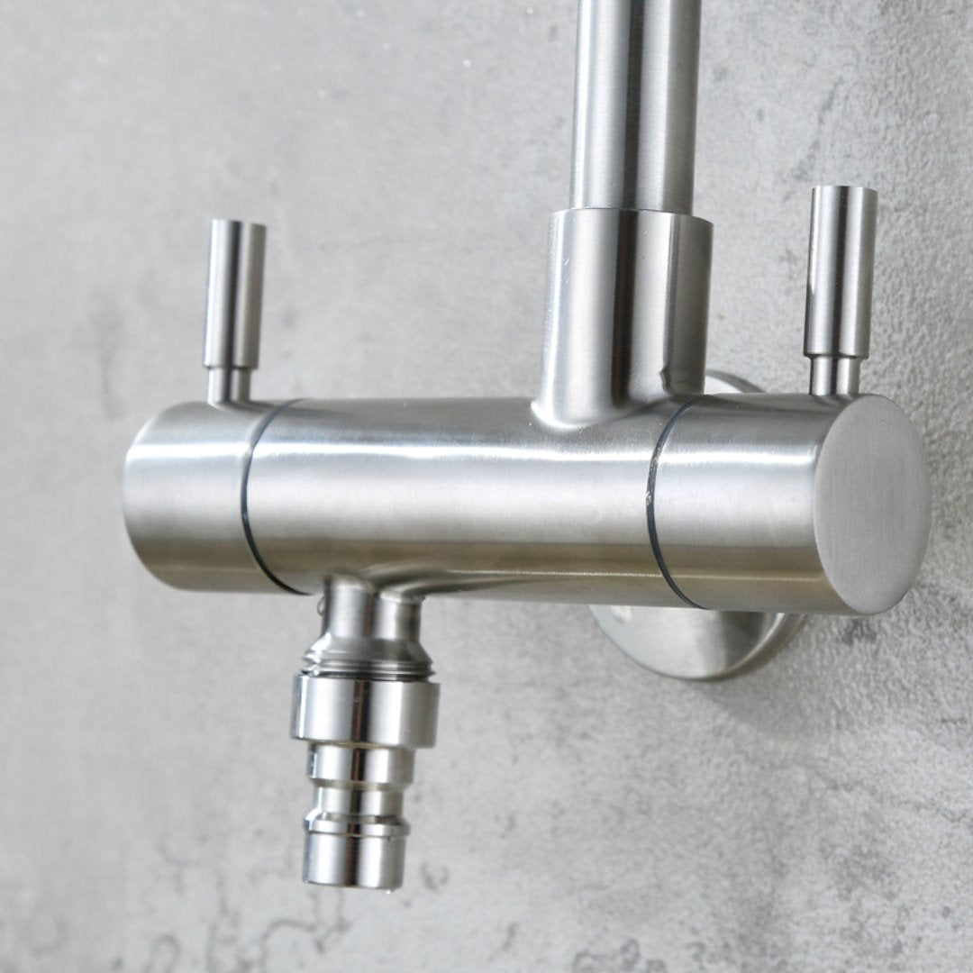Torneira de Parede em Aço Inox - Água Fria com Spray 360° Cozinha e Área Gourmet083 Vitrine das Torneiras