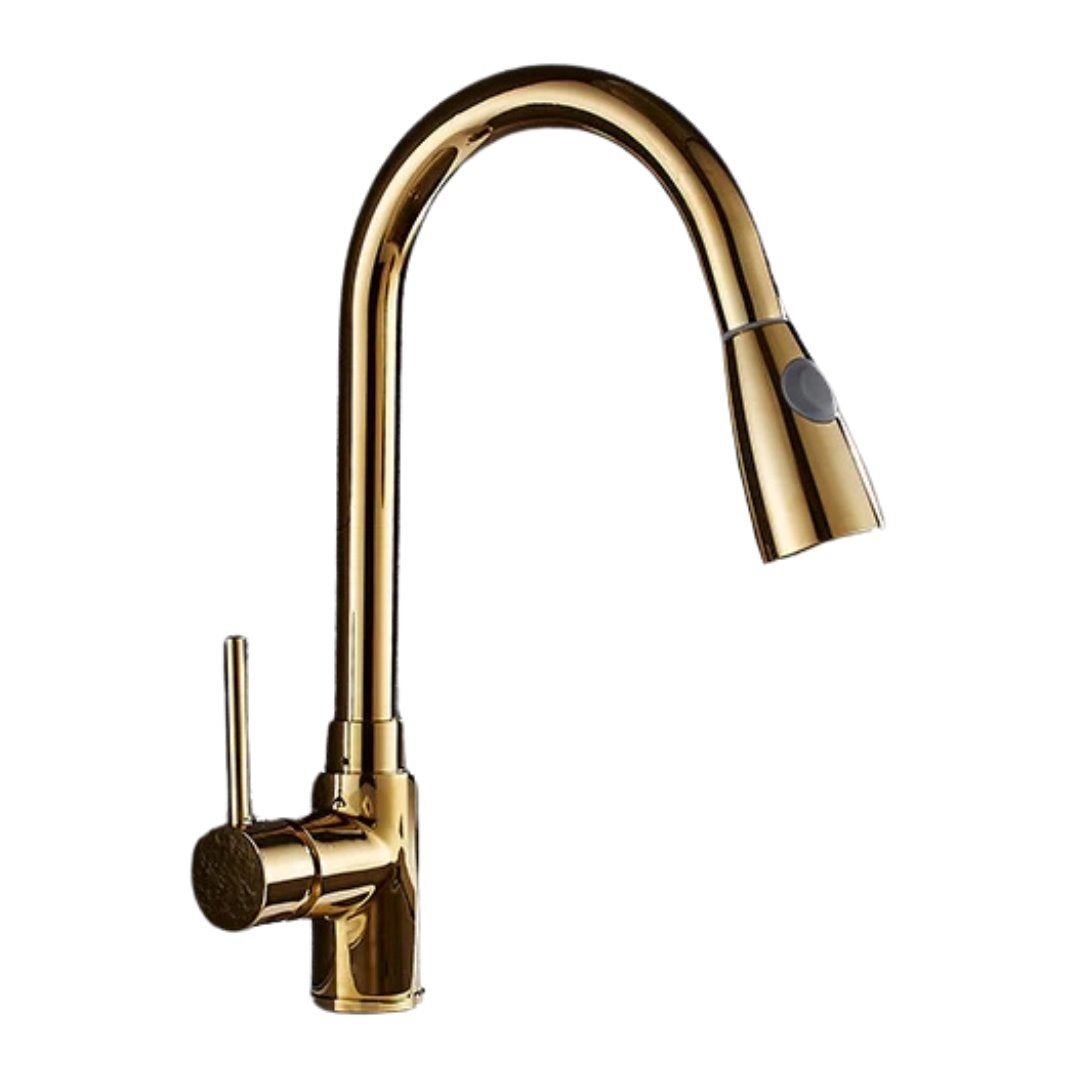 Torneira Gourmet Flexível com Misturador Monocomando Dourada Cozinha e Área Gourmet054 Vitrine das Torneiras