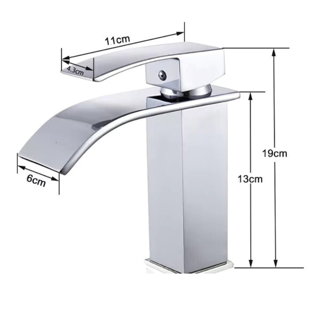 Torneira Misturador Cascata Monocomando Curvada Luxo Cromada Banheiros e Lavabos014 Vitrine das Torneiras