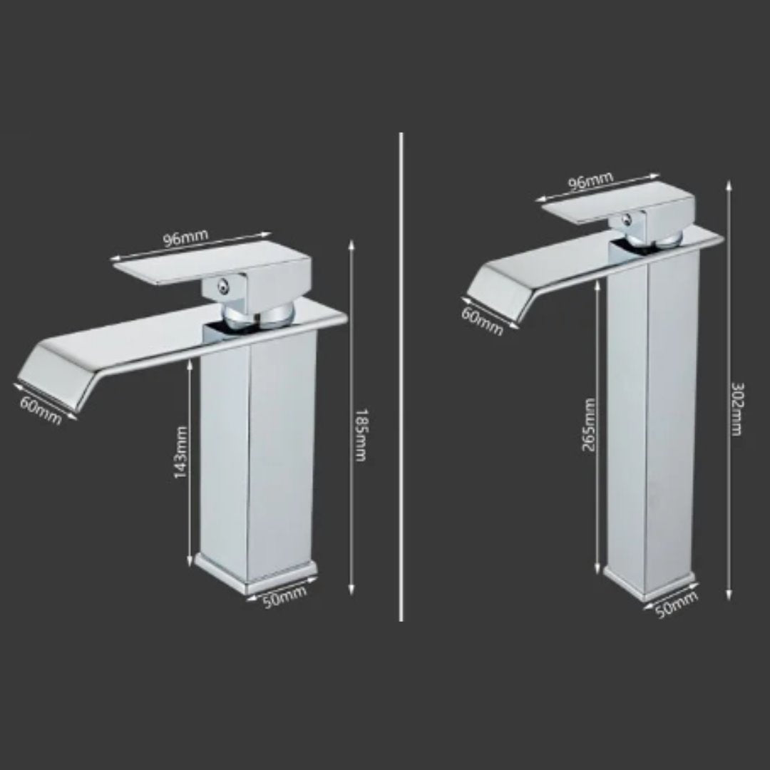 Torneira Misturador Cascata Monocomando Quadrada de Luxo Banheiros e Lavabos031 Vitrine das Torneiras
