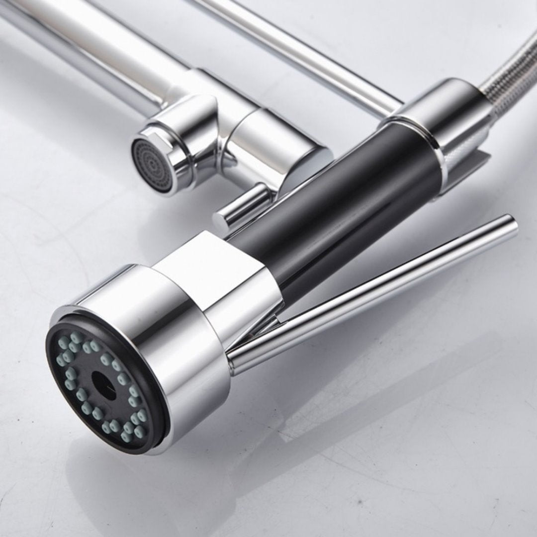 Torneira Monocomando Gourmet com Spray Extensor - Elegance Plus Prata Cozinha006 Vitrine das Torneiras