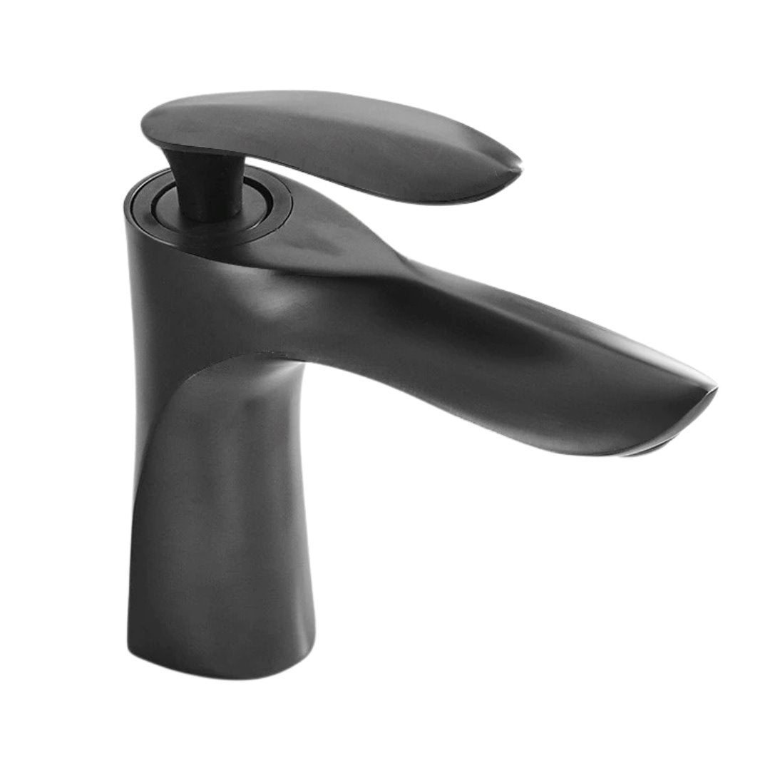 Torneira Monocomando Luxo Para Banheiro com Cascata 220V Preto Fosco Banheiros e Lavabos092 Vitrine das Torneiras