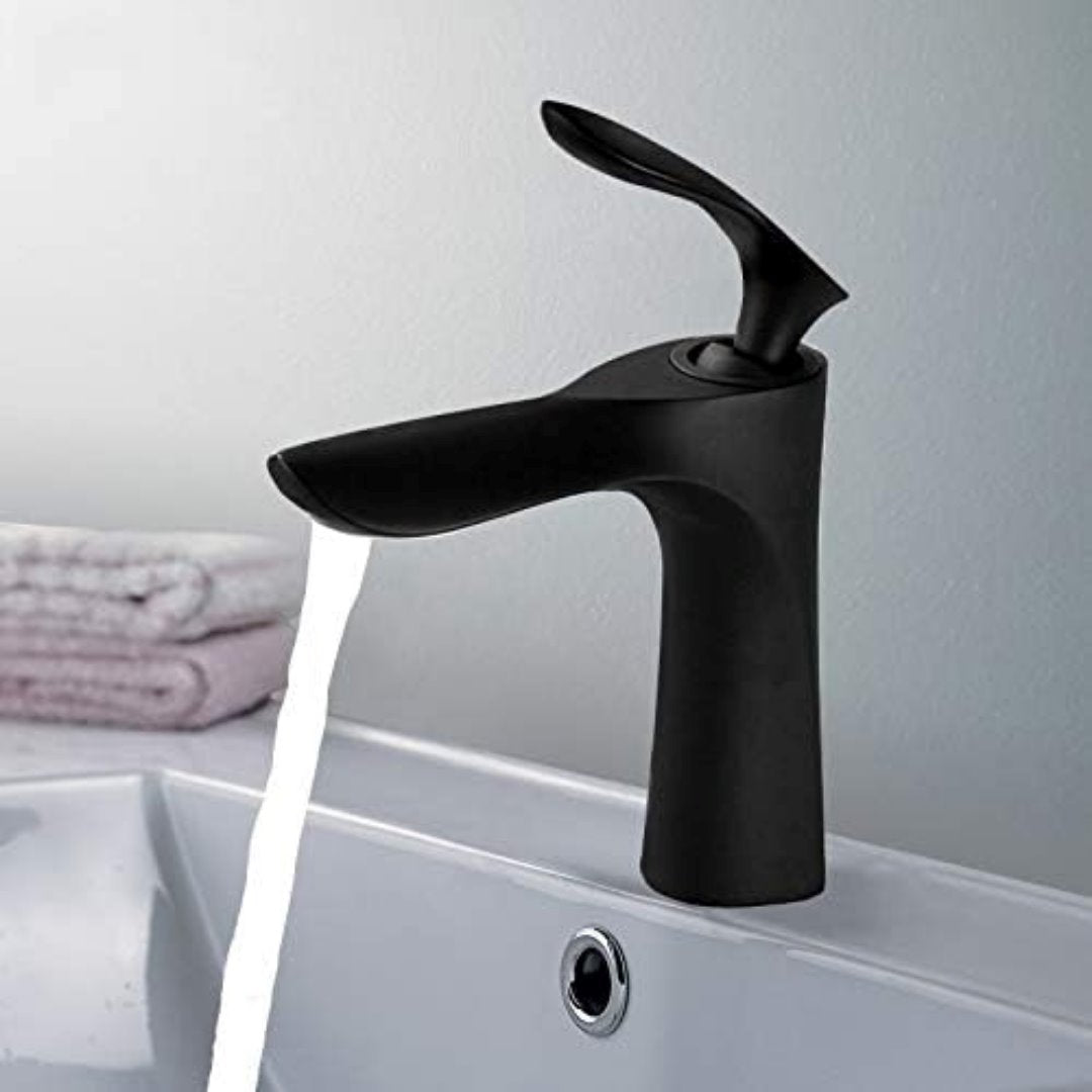 Torneira Monocomando Luxo Para Banheiro com Cascata 220V Preto Fosco Banheiros e Lavabos092 Vitrine das Torneiras