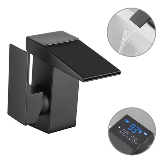 Torneira Monocomando Sensor de Temperatura para Banheiro - Modelo Luxo Preto Banheiro006 Vitrine das Torneiras