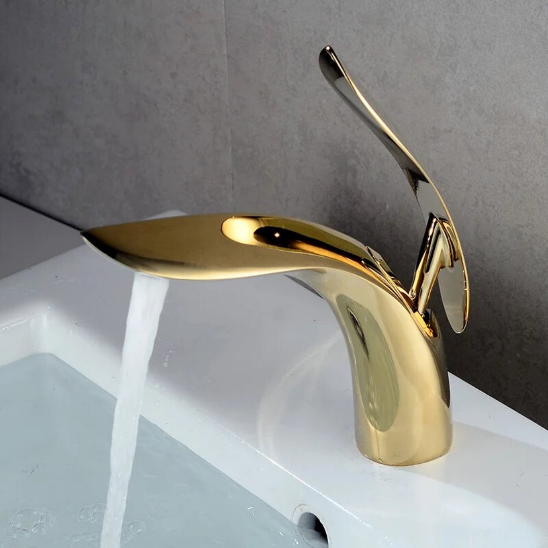 Torneira para Banheiro Monocomando com Design Luxo Dourada Banheiros e Lavabos133 Vitrine das Torneiras