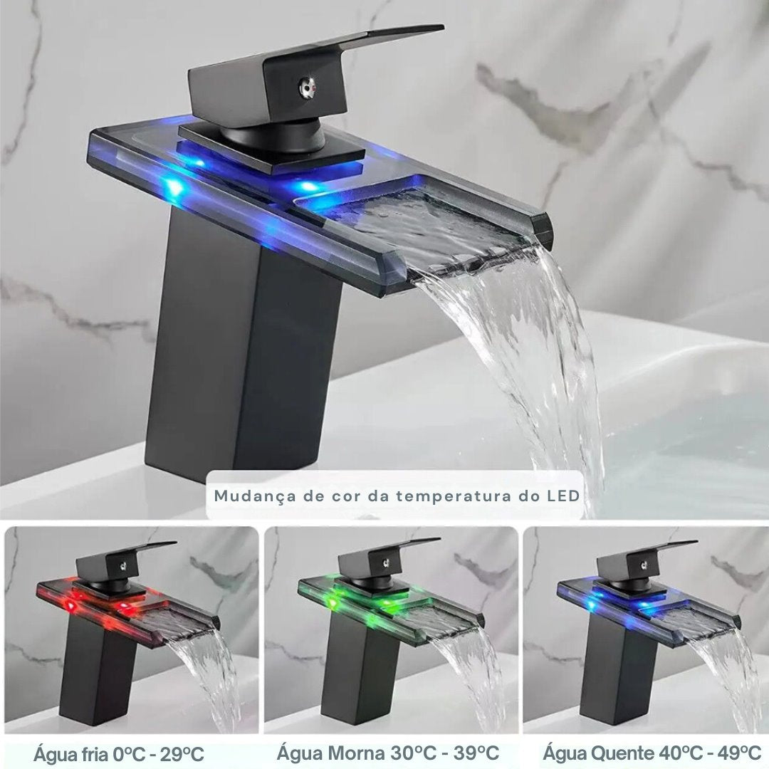 Torneira Premium LED Quente e Frio para Banheiro Banheiro021 Vitrine das Torneiras