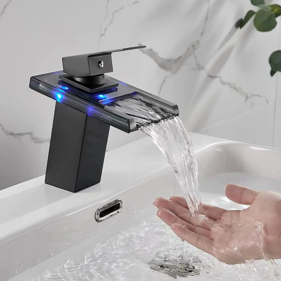 Torneira Premium LED Quente e Frio para Banheiro Banheiro021 Vitrine das Torneiras Preto