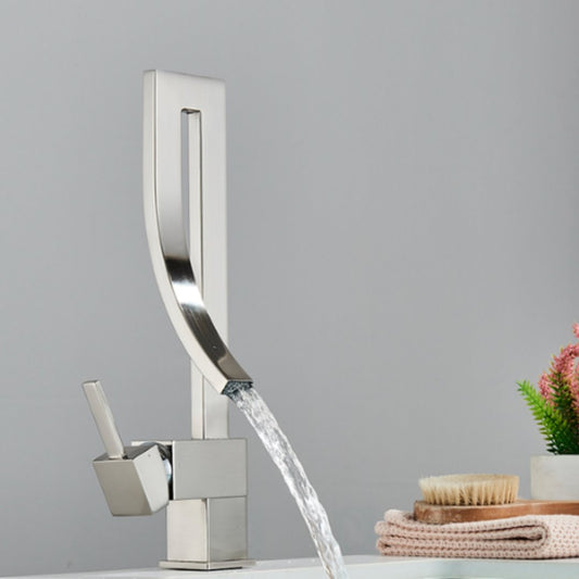 Torre de Lavatório Inteligente de Metal Contemporâneo Banheiro002 Vitrine das Torneiras Aço Escovado