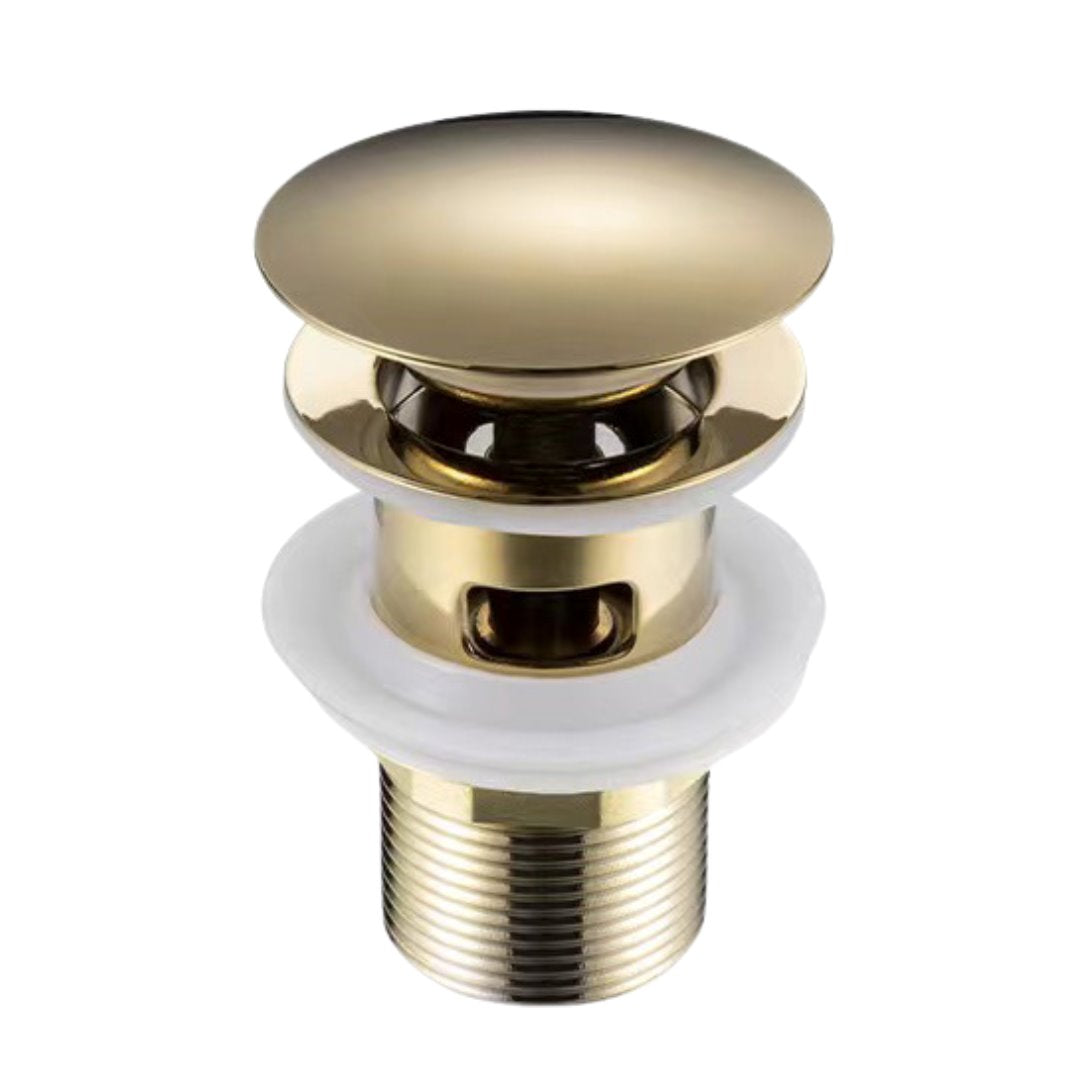 Válvula Ralo Inox para Pia com Filtro Anti-entupimento e Transbordamento Acessórios Banheiro078 Vitrine das Torneiras Dourado Com
