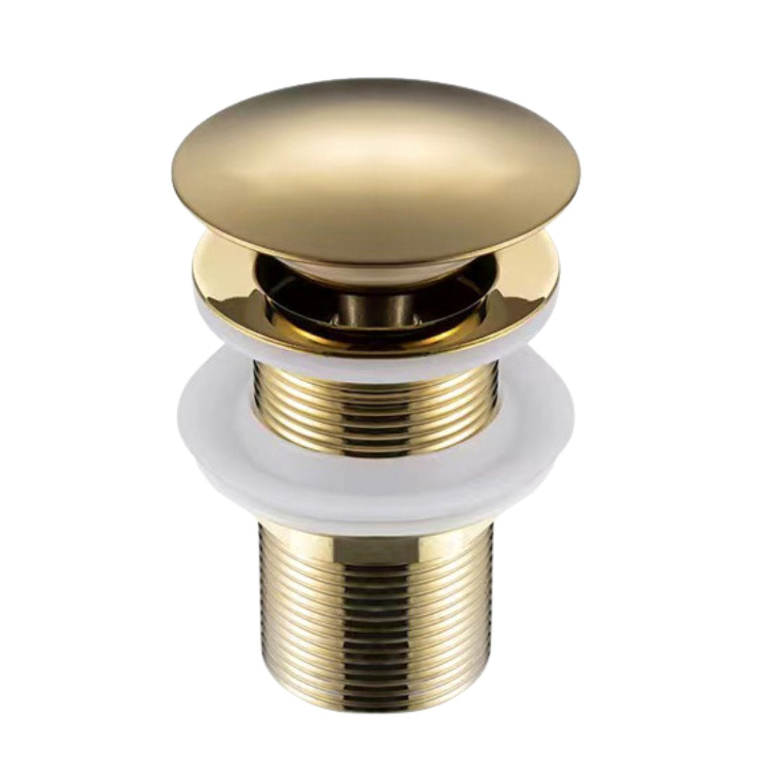 Válvula Ralo Inox para Pia com Filtro Anti-entupimento e Transbordamento Acessórios Banheiro078 Vitrine das Torneiras Dourado Sem