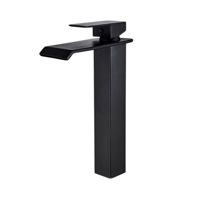 Torneira Luxo Monocomando Estilo Cascata para Banheiro Preta