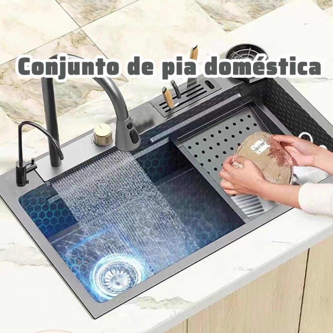 Cuba Dupla Inox Premium NewConcept 75cm Cubas e Acessórios Cozinha004 Vitrine das Torneiras 