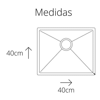 Cuba Gourmet Quadrada Inox Escovado com Anti-Ruído – 40x40 cm Cubas e Acessórios Cozinha014 Vitrine das Torneiras 