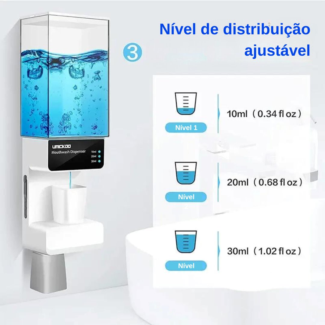 Dispensador Magnético de Enxaguante Bucal Acessórios Banheiro033 Vitrine das Torneiras 