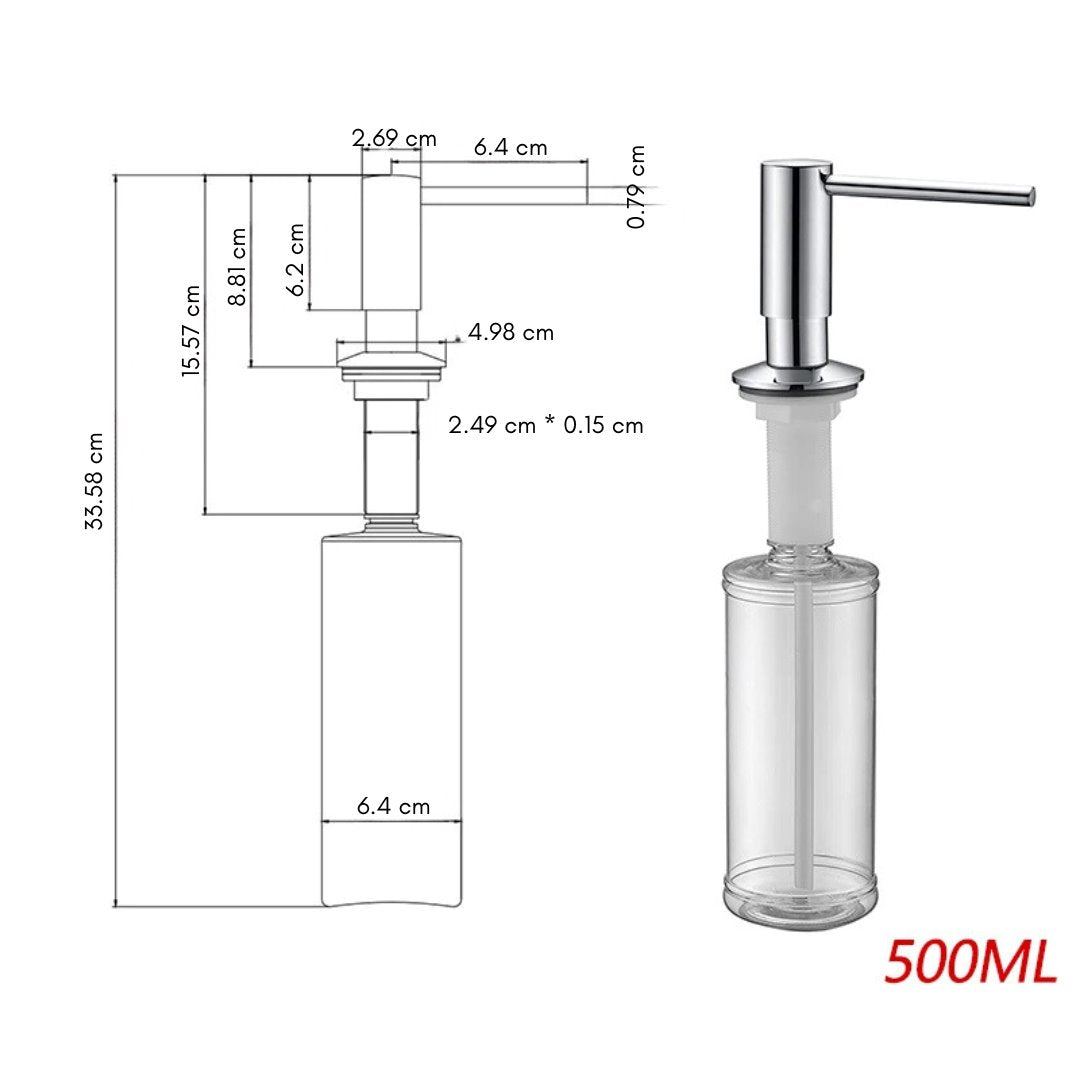 Dispenser Sabão Líquido 500ml Latão Banheiros e Lavabos044 Vitrine das Torneiras 