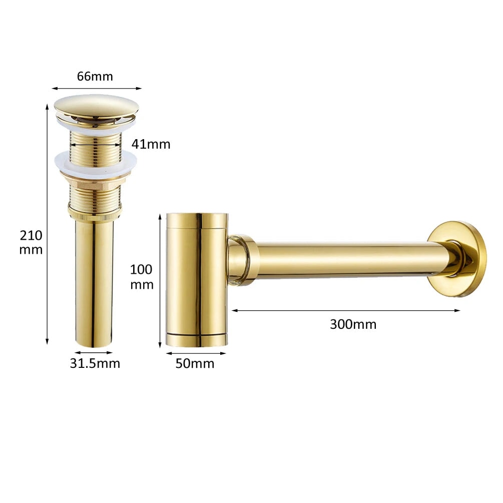 Drenagem Elegante para Pia - Armadilha em Latão com Pop Up Drain Acessório026 Vitrine das Torneiras 