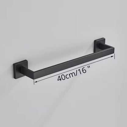 Kit de Acessórios para Banheiro em Aço Inoxidável Matte Black Acessórios Banheiro017 Vitrine das Torneiras Barra 40cm 