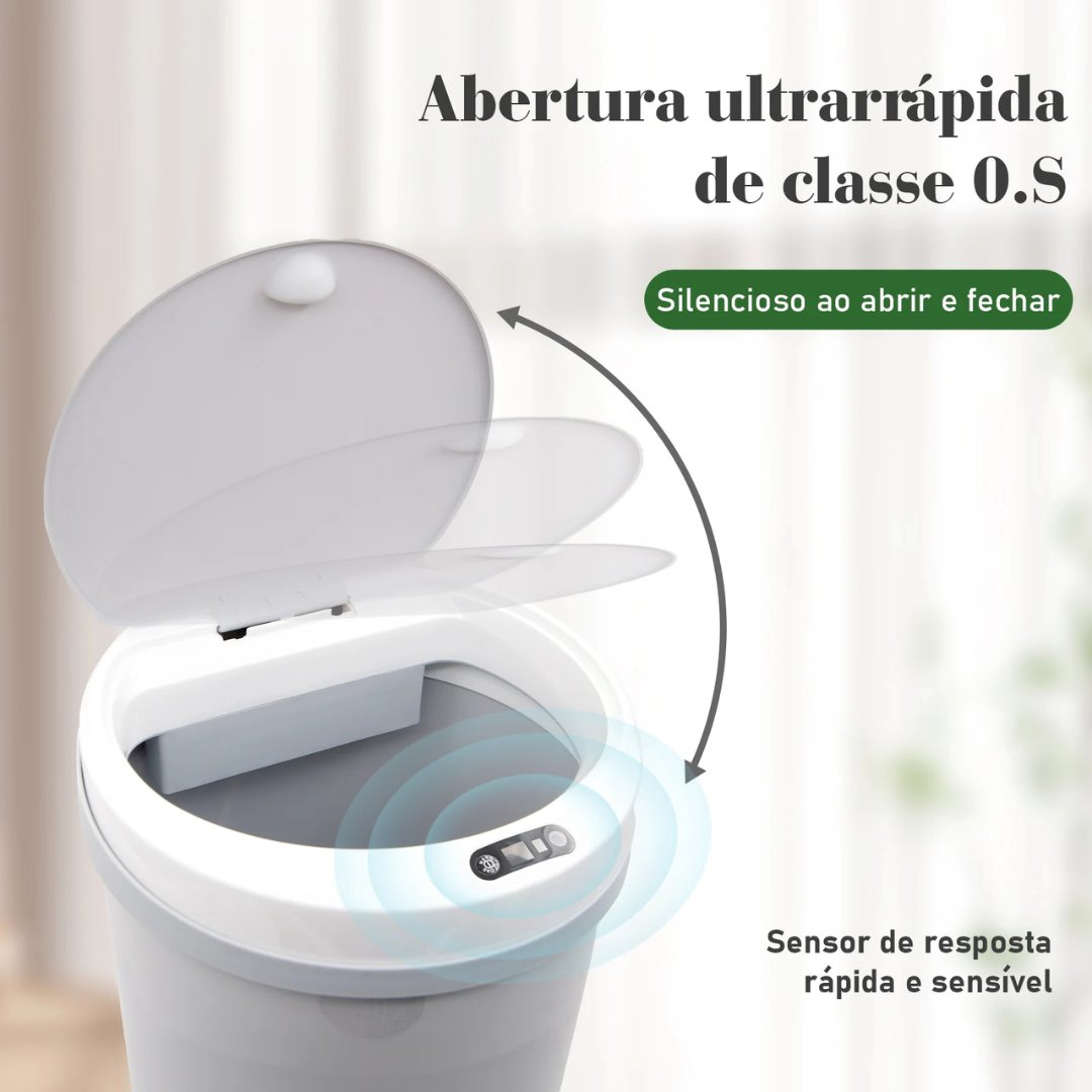 Lixeira Automática Higiênica Silenciosa de 12L Acessórios Banheiro052 Vitrine das Torneiras 