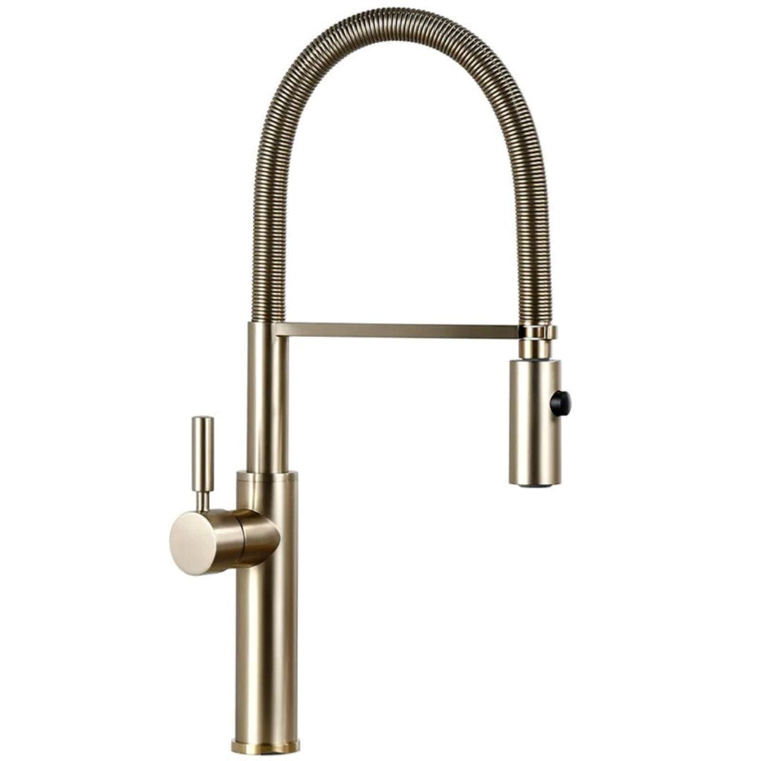 Misturador Monocomando Bagnolux 1036 - Água Fria e Quente Cozinha009 Vitrine das Torneiras Dourado Escovado 