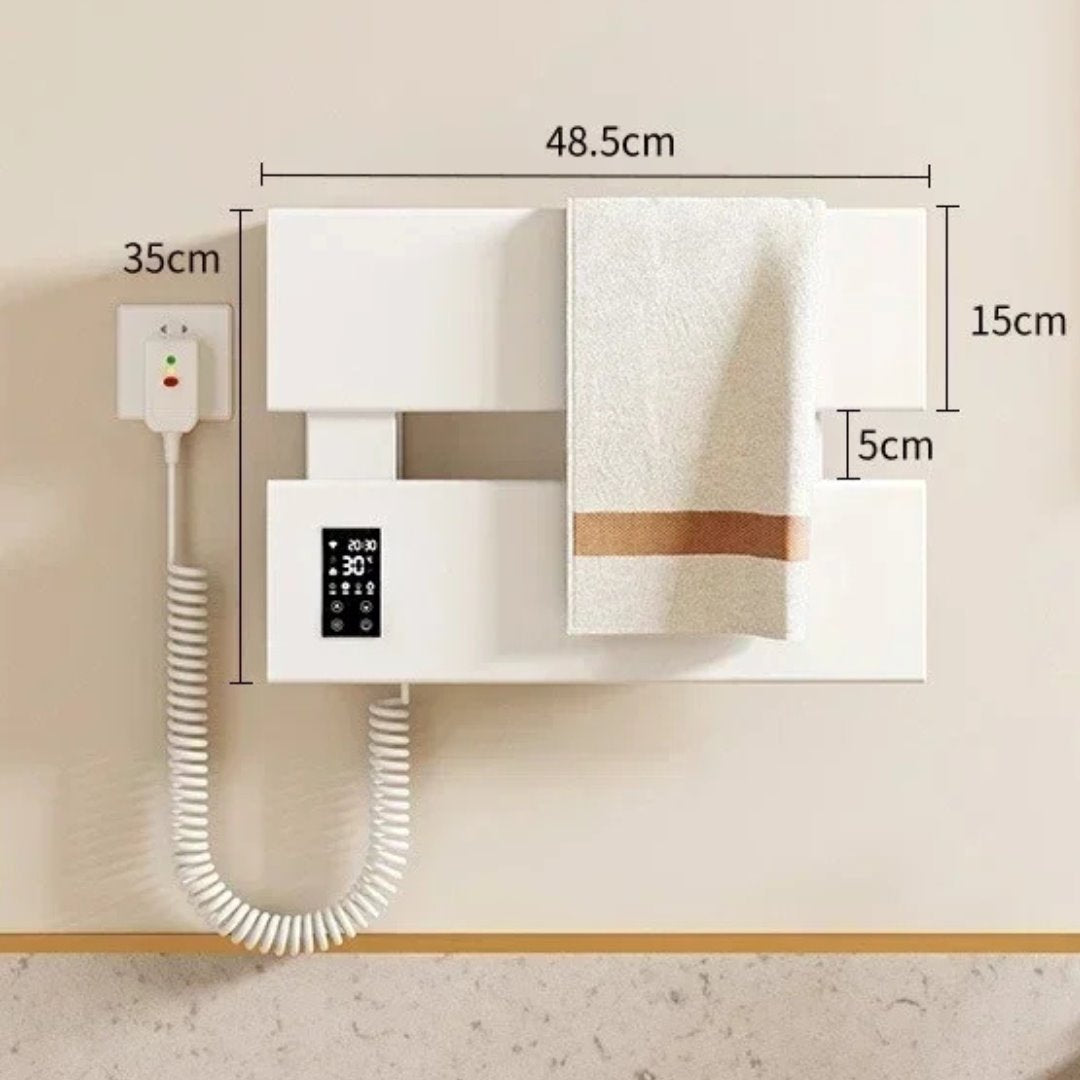 Toalheiro Elétrico 2 Andares Fibra De Carbono Aquecimento Constante 220V - Branco Toalheiro013 Vitrine das Torneiras 2 Andares 