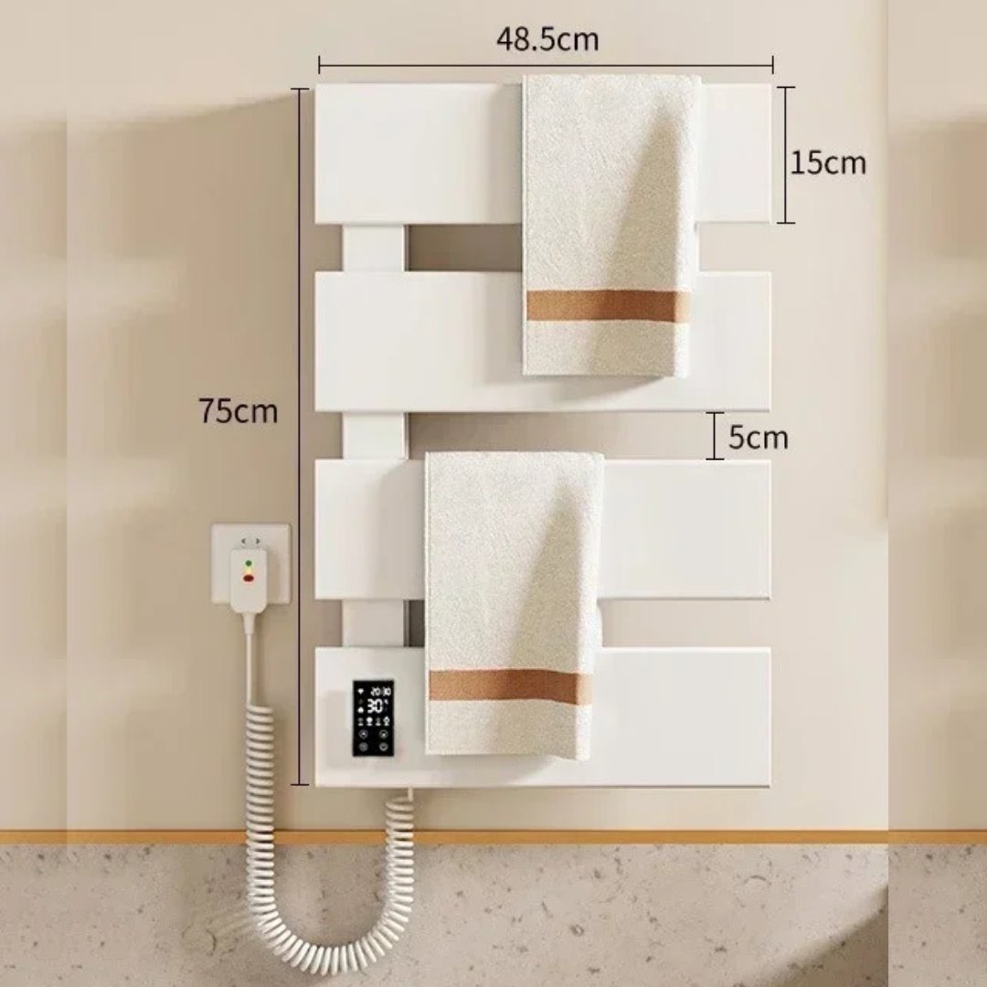 Toalheiro Elétrico 4 Andares Fibra De Carbono Aquecimento Constante 220V - Branco Toalheiro013 Vitrine das Torneiras 4 Andares 