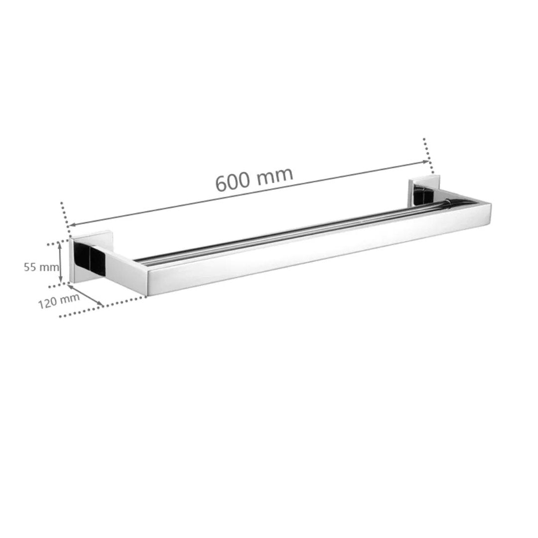 Toalheiro para Banheiro em Aço Inoxidável - Cromado - 60cm Acessórios Banheiro027 Vitrine das Torneiras 