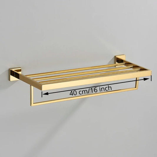 Toalheiro para Banheiro em Aço Inoxidável - Gold - 40cm Acessório010 Vitrine das Torneiras Porta Toalhas 