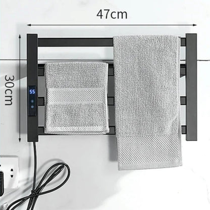 Toalheiro Termostático com Aquecedor 4 Andares com Display 220V - Preto Toalheiro020 Vitrine das Torneiras 