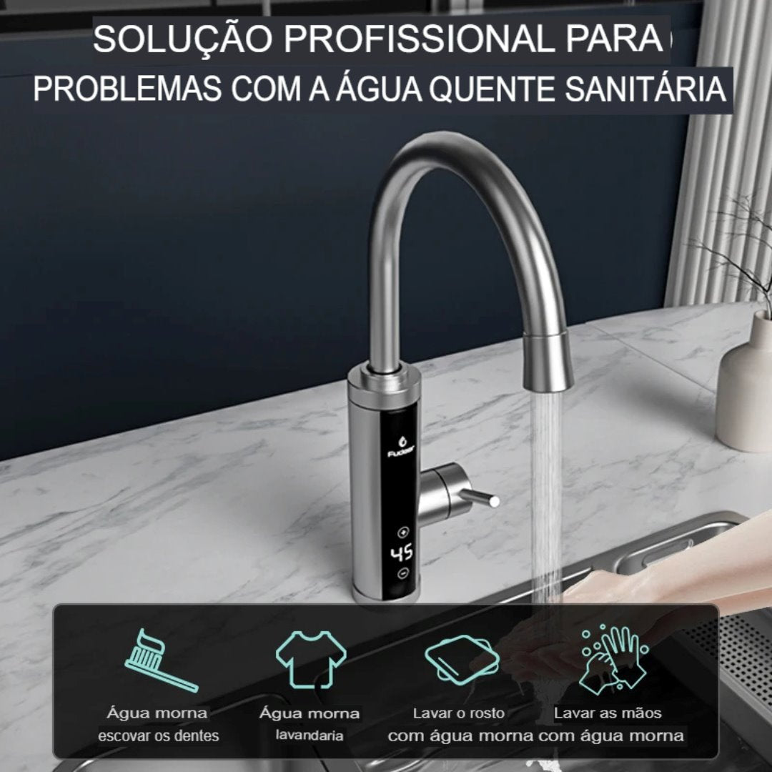 Torneira de Água Quente Instantânea EcoAquece LED - 220v Cozinha016 Vitrine das Torneiras 