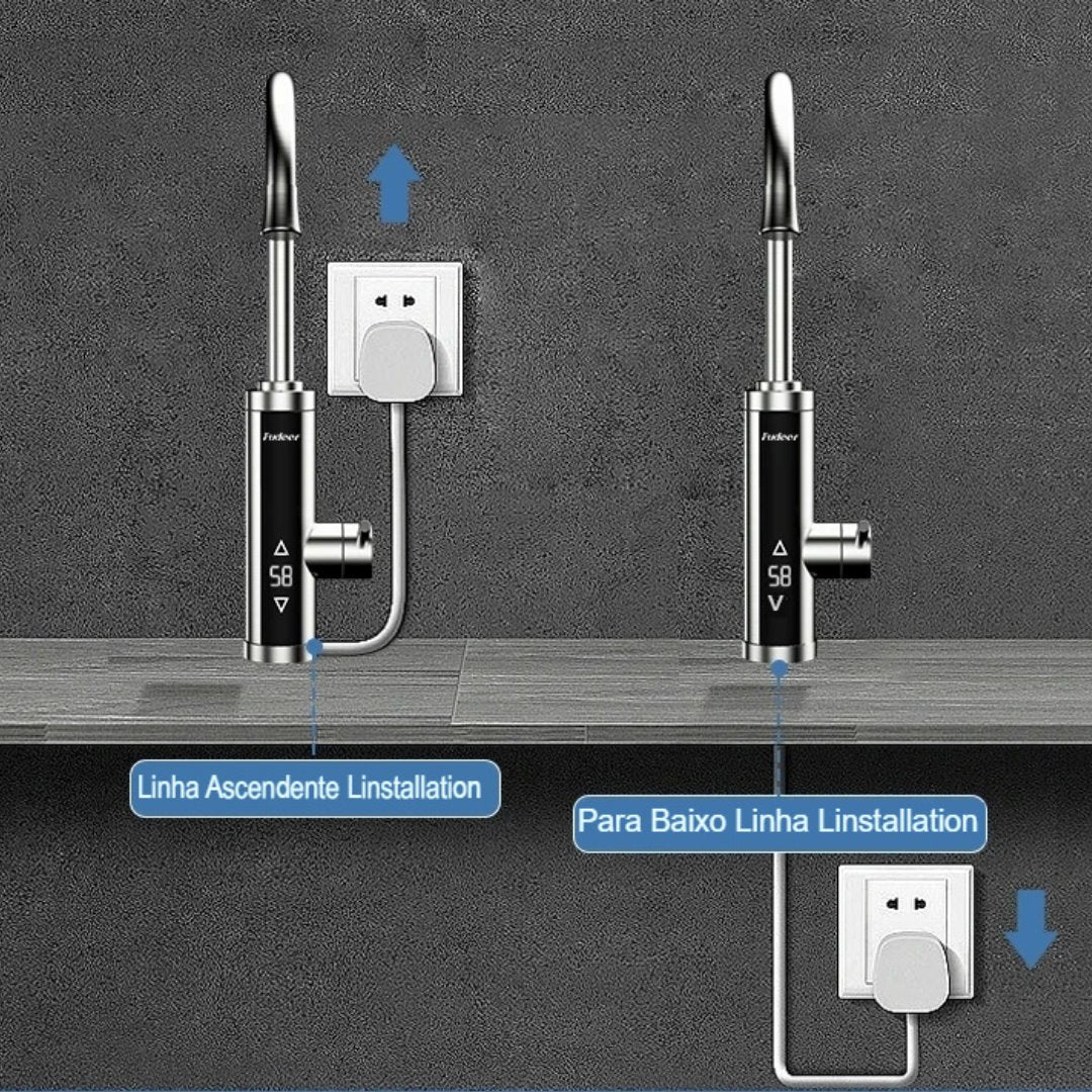 Torneira de Água Quente Instantânea EcoAquece LED - 220v Cozinha016 Vitrine das Torneiras 