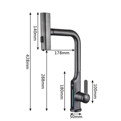 Torneira de Cozinha Digital com Controle de Temperatura e Bica Móvel com 3 Jatos - Branca Banheiros e Lavabos086 Vitrine das Torneiras 