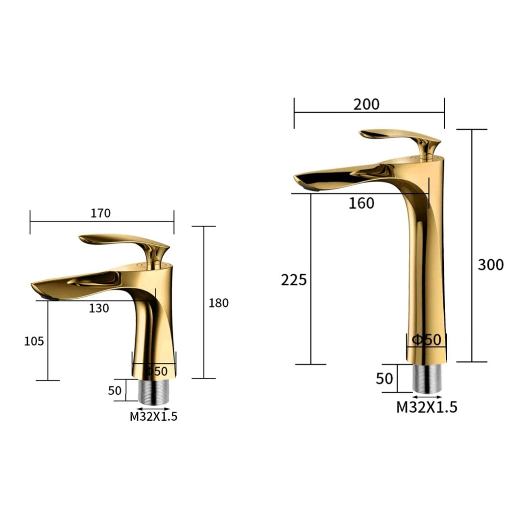 Torneira de Luxo para Banheiro com Misturador Monocomando Dourada Banheiros e Lavabos135 Vitrine das Torneiras 