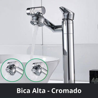 Torneira Monocomando Inox Contemporânea - Modelo Cerâmico Banheiro012 Vitrine das Torneiras Bica Alta Cromado 