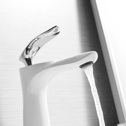 Torneira Monocomando Luxo Para Banheiro com Cascata 220V Branco com Cromado Banheiros e Lavabos093 Vitrine das Torneiras 