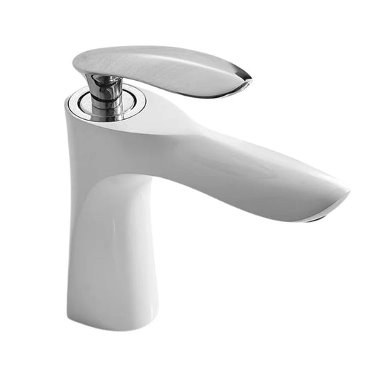 Torneira Monocomando Luxo Para Banheiro com Cascata 220V Branco com Cromado Banheiros e Lavabos093 Vitrine das Torneiras 